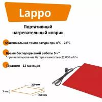 Коврик туристический с подогревом Lappo от USB (новая улучшенная версия), 32х26 см бордо