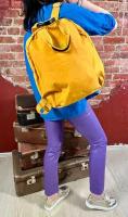 Текстильный стильный рюкзак желтый