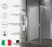 Душевая перегородка Vincea Walk-In VSW-1H900CLG, 900*2000, матовый золотой, стекло прозрачное