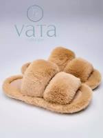 Тапочки VATA collection, размер 40/41, бежевый