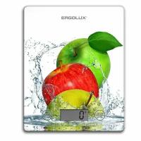 Весы кухонные ERGOLUX ELX-SK02-С01 белые, яблоки