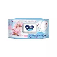 Салфетки влажные для детей AURA Ultra comfort с экс.алоэ и вит. Е,с крышкой, 100шт