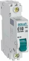 Автоматический выключатель DEKRAFT ВА-101 1P C10 A 4,5 кА