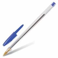 Ручка шариковая BIC Cristal, корпус прозрачный, узел 1 мм, линия 0,4 мм, синяя (847898)