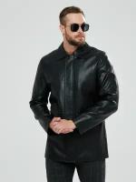 Куртка кожаная Дипломат Демисезонная, размер 56, цвет черный