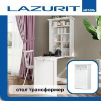 Шкаф стол рабочий белый трансформер Lazurit Paradiso на маленькую кухню 102х68х32 см