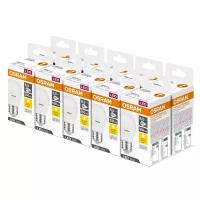 Лампа E27 Osram LED BASE CLASSIC P60 6,5W/830, 550лм, 3000К, теплый свет, светодиодная, матовая, шар, 10 шт