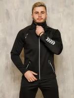 Куртка мужская для бега и лыж с мембраной Cross sport Тмс-044