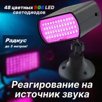 LED цветомузыкальный USB стробоскоп для дома RGB 48