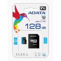 Карта памяти ADATA microSDXC 128 ГБ Class 10, V10, A1, UHS Class 1, R/W 100/25 МБ/с, 1 шт, черный