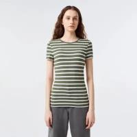 Футболка LACOSTE, размер T40, зеленый, белый