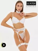 Комплект нижнего белья Luxtdilingerie, размер 80B верх/L-XL низ, белый