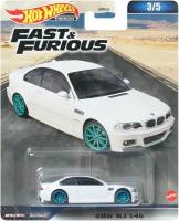 Коллекционная Premium машинка Hot Wheels BMW M3 E46 White (коллекция Fast & Furious 2023, 3/5 mix 3)