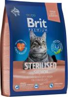 Сухой корм для стерилизованных кошек Brit Premium Sterilised с лососем и курицей 400 г