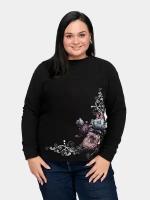 Свитшот флисовый с принтом Жемчужные цветы PLUS Size 4XL