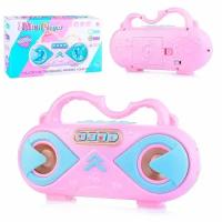 Магнитофон игрушечный Oubaoloon На батарейках, розовый, пластик, в коробке (2762)
