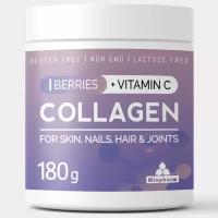 Коллаген порошок с витамином С, collagen vitamin c, коллаген для суставов и связок, для волос, питьевой 30 порций, 180 г