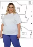 Выкройка футболка женская батал размеры 56,58,60,62 рост 170 см в натуральную величину на одном листе