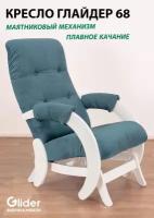 Кресло-качалка с мятниковым механизм Glider 68 в ткани Микровелюр, цвет морской волны / сине-зеленый