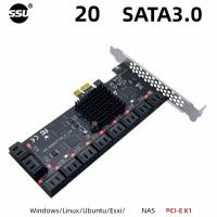 Контроллер PCIe SATA 3.0 x20 / Адаптер с 20-портовым контроллером SATA III 6Gbps