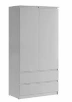 Шкаф Миф Челси 2-х дверный белый глянец / белый 90.2х51.4х179.6 см