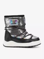 Зимние ботинки для девочки с мехом JONG GOLF черно-серебристые 26 размер