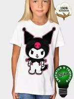 Футболка аниме Куроми Kuromi Хеллоу Китти Hello Kitty Кролик детская для мальчиков, для девочек унисекс оверсайз GlowPoint, 40