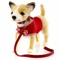 Мягкая игрушка Hansa Creation Собака чихуахуа в красной майке, 27 см, бежевый
