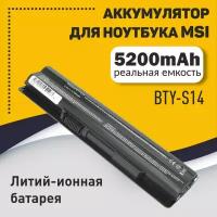 Аккумуляторная батарея для ноутбука MSI FX400/FX600 (BTY-S14) 11.1V 5200mAh OEM черная