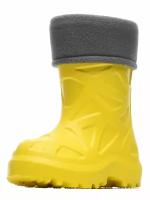 Сапожки детские демисезонные KAURY из ЭВА, с съемным утеплителем из флиса, 493 УФ, цвет желтый-серый, размер 27-28