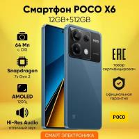 Смартфон POCO X6 5G 12GB+512GB Blue