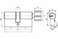 ABUS Европрофильный цилиндр X12R430 ключ/вертушка 55-45 (100 мм) NI (5 key) 00029431