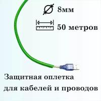 Оплетка спиральная для защиты кабелей и проводов 8мм, 5м, черная