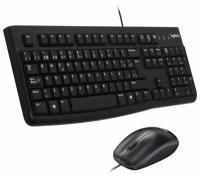 Комплект клавиатура + мышь Logitech Desktop MK120, черный, только английская