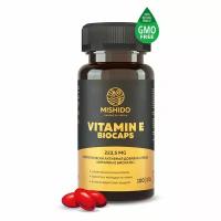 Витамин Е 150 МЕ 30 капсул Vitamin E Biocaps MISHIDO Антиоксиданты против старения, для иммунитета, красота и здоровье кожи, волос и ногтей anti age