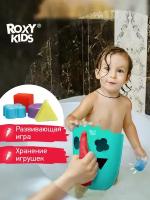 Органайзер детский ковш для ванной для игрушек для купания DINO от ROXY-KIDS, цвет голубой