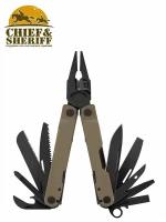 Мультитул Leatherman Rebar Black Coyote Tan, 101.6 мм, 17 функций, коричневый, 832406