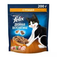 Сухой корм Felix двойная вкуснятина для кошек птица 200г