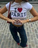 Футболка I love Футболка женская I love Paris укороченная