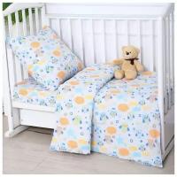 Постельное бельё BABY Совушки, цвет серый, 112х147см,110х150см, 60х60см, бязь 142гр/м, 100% хлопок