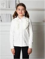 Блузка нарядная школьная для девочки / Белый слон р.152