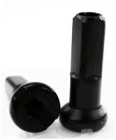 Ниппель для велосипедных спиц латунный Pillar Spoke 14G x 12.4mm Black, 18 штук