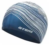 Шапочка для плавания Atemi, силикон, син (графика), Psc424