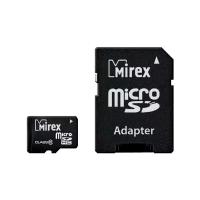 Карта памяти MicroSD 16GB Mirex Class 10 + SD адаптер