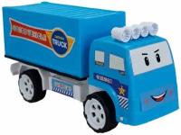 Машинка инерционная детская, игрушка фургон большой, цвет голубой, игрушечная спецтехника в подарок