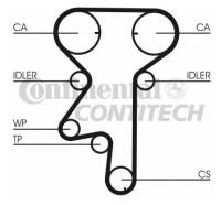 Комплект ремня ГРМ Opel Astra 1.4-1.8 16V 98 ContiTech CT975K3