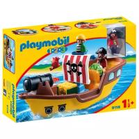 Набор с элементами конструктора Playmobil 1-2-3 9118 Пиратский корабль