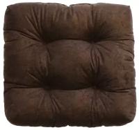 Подушка для сидения на стул без завязок MATEX VELOURS темно-коричневый, чехол не съемный, ткань велюр, 40х40 см