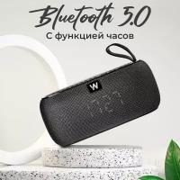 Портативная колонка bluetooth 5.0, WALKER, WSP-150, 2 динамика по 5Вт, блютуз, с подсветкой беспроводная, колонка музыкальная как jbl акустика, черная