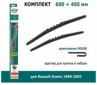 Комплект дворников Heyner Hybrid 600 мм + 400 мм Hook для Renault Scenic 1999-2003